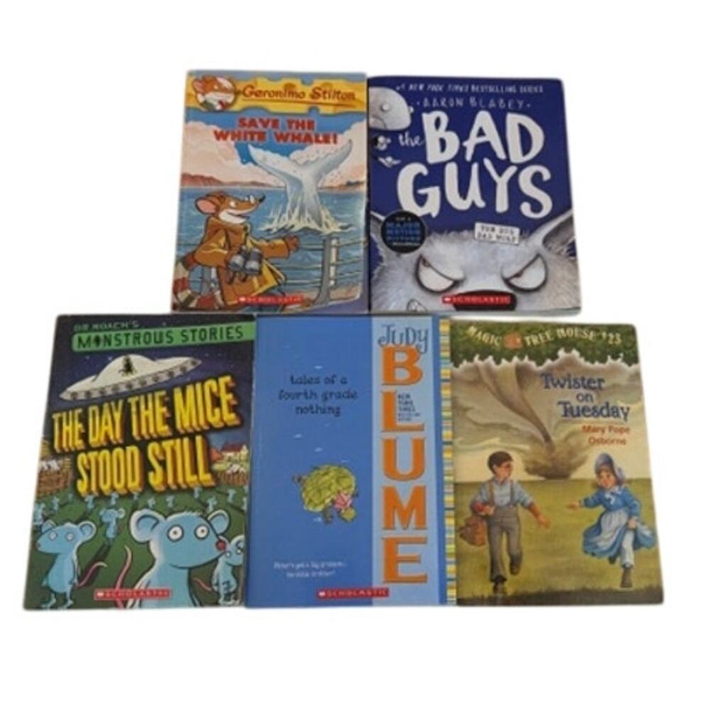 Kids Book Lot 5 Judy Blume Double Fudge Magic Tree House Bad Guys